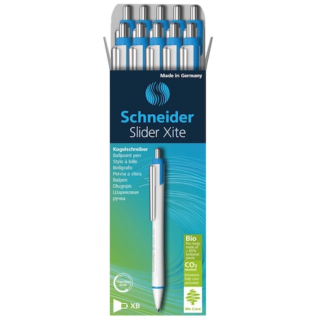 Schneider Pen Slider Xite Environmental Retractable Ballpoint Pen, Red, 10PK 133201